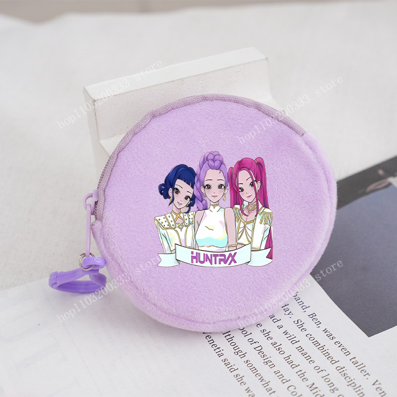 Thumbnail: Purple round coin purse featuring three animated girls and "HUNTAX" text.