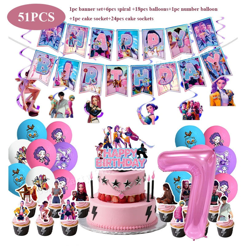 Thumbnail: KPop Demon Hunters Birthday Party Decoration Supplies Favor Plates Cups Napkin