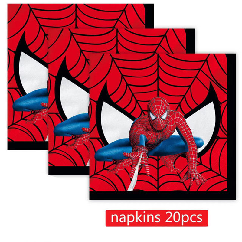 Thumbnail: Cartoon Spider Theme Birthday Party Decoration Blue Red Spider Tableware Set Ban