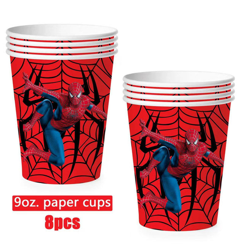 Thumbnail: Cartoon Spider Theme Birthday Party Decoration Blue Red Spider Tableware Set Ban