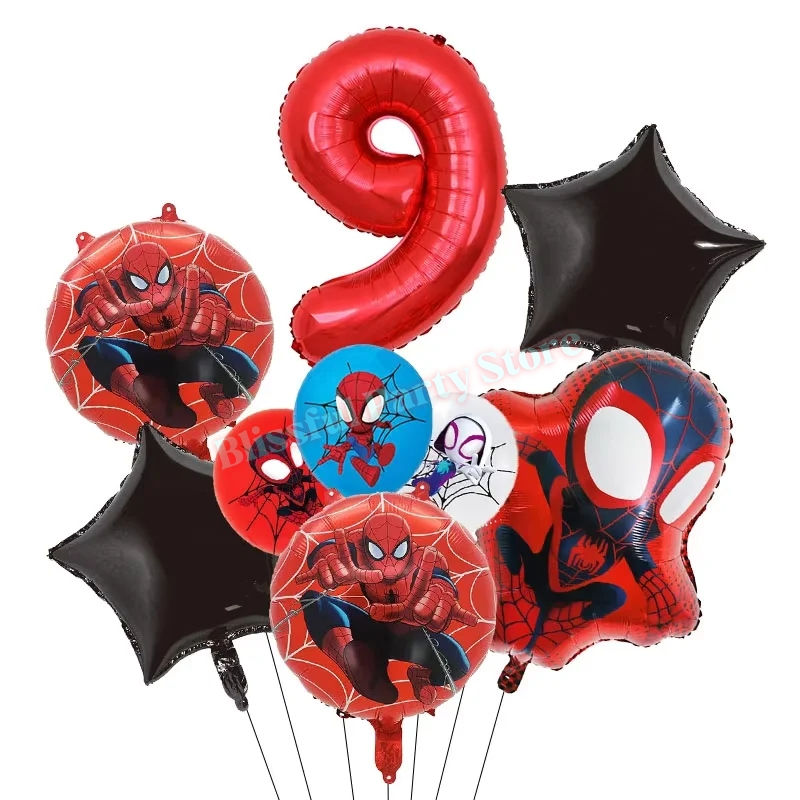 Thumbnail: Spidey and His Amazing Friends birthday decoration balloon set with number 9