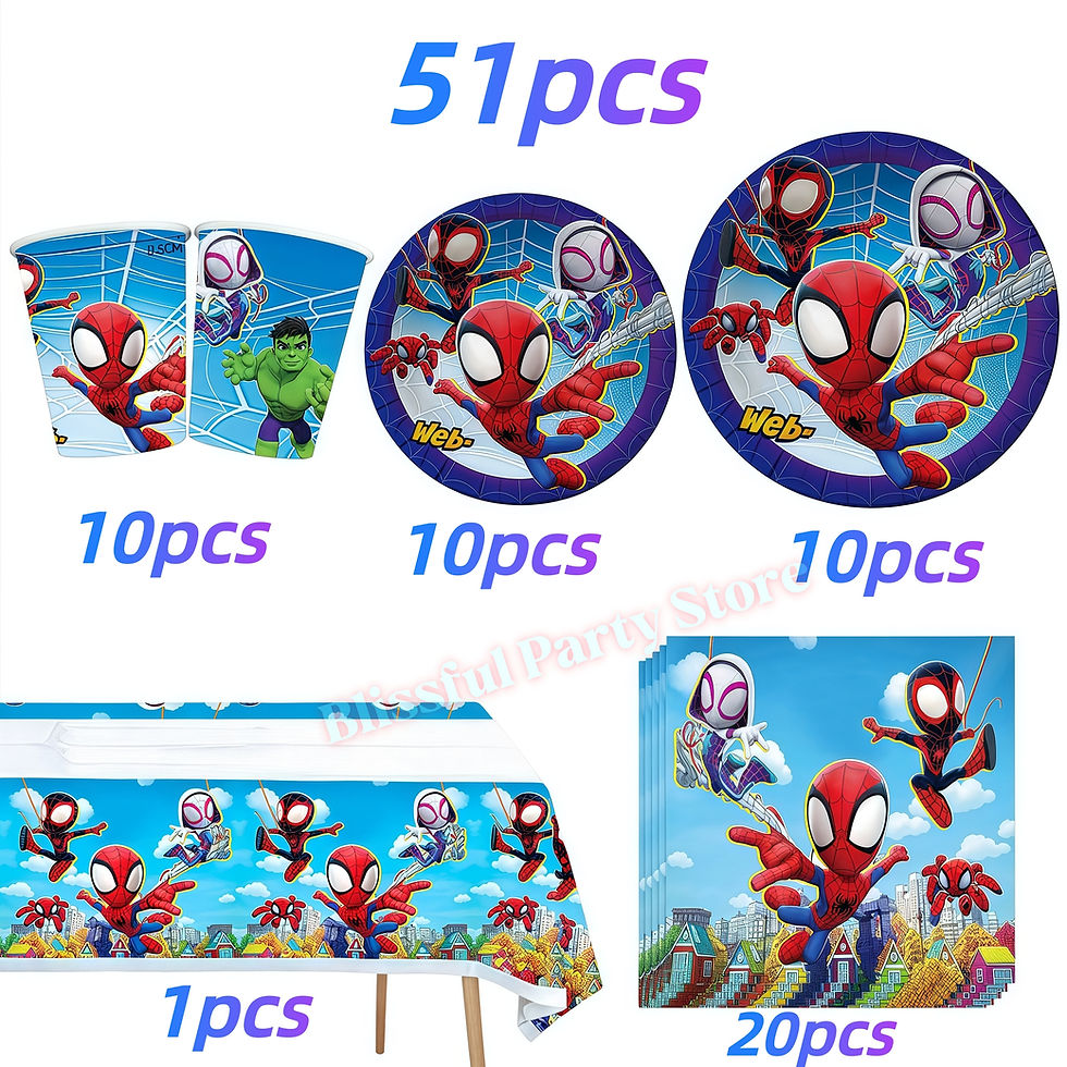 Thumbnail: 51-piece Spidey and His Amazing Friends Birthday Decoration kit