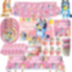 Pink Bluey Happy Birthday party supplies
