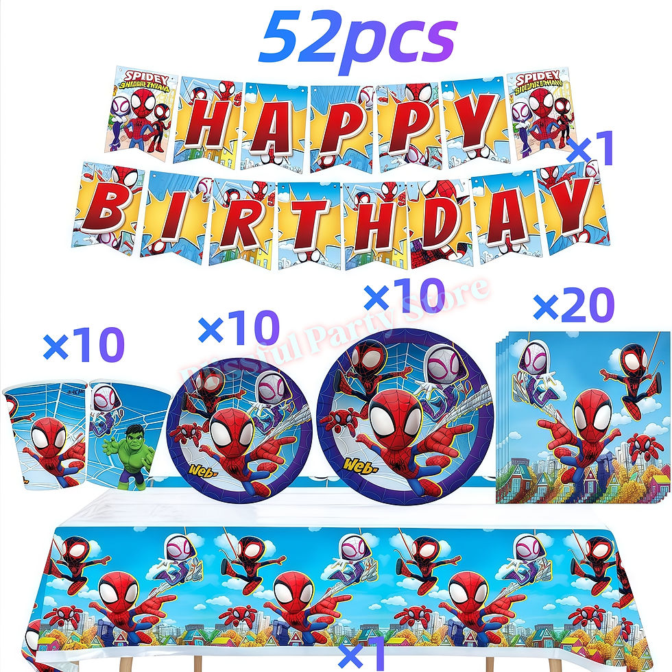 Thumbnail: 52-piece Spidey and His Amazing Friends birthday decoration set