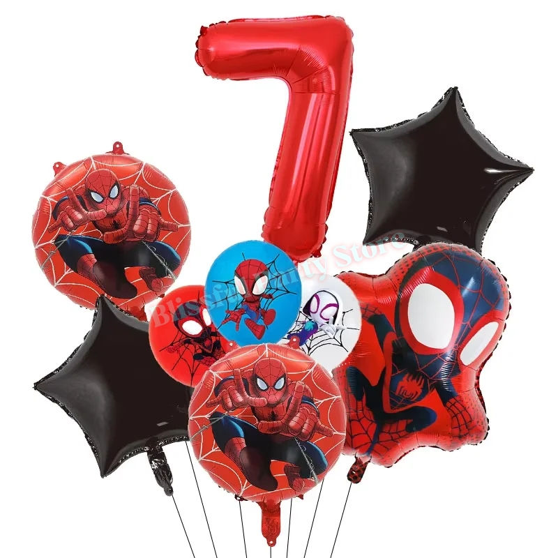 Thumbnail: Spidey and His Amazing Friends birthday decoration balloon set with number 7