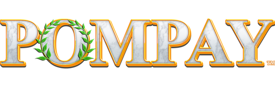 Pompay logo: elegant lettering with laurel wreath