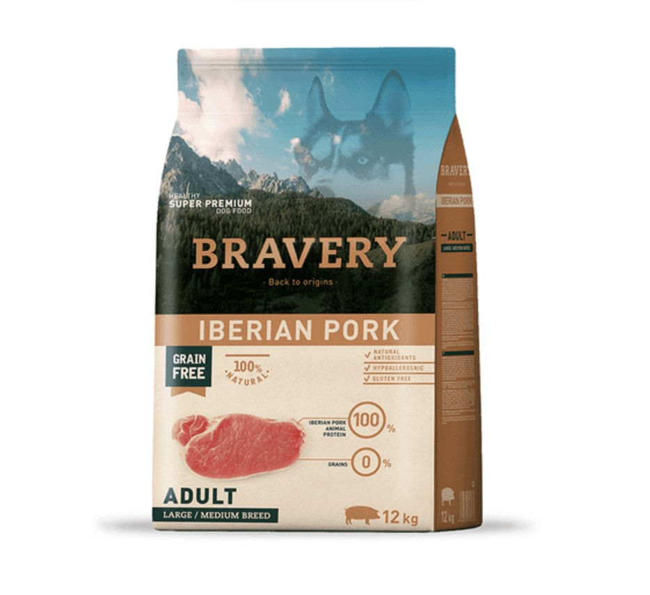 BRAVERY LIGHT IBERIAN PORK ADULT LARGE/MEDIUM BREEDS 12KG