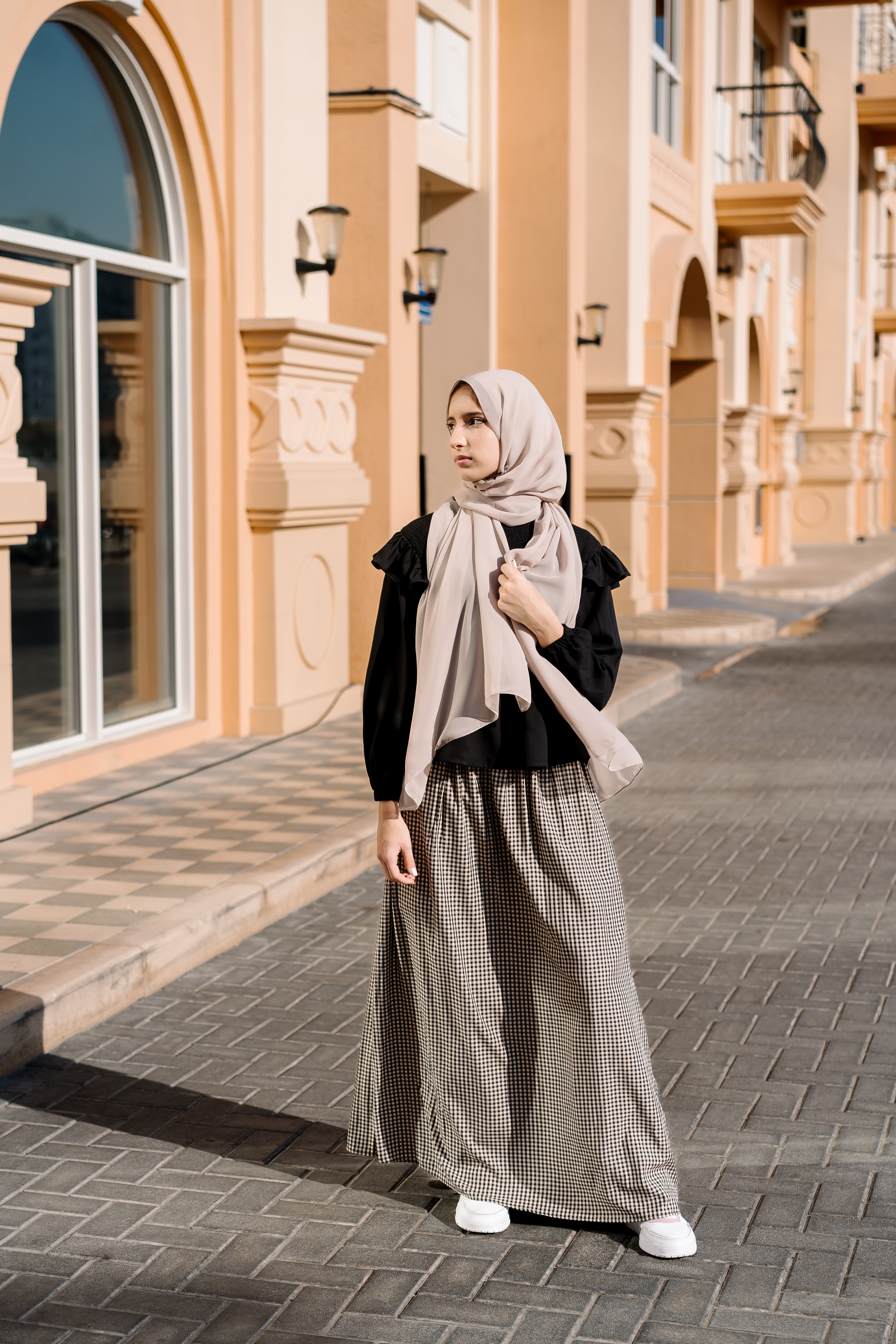 Rayon Check skirt and blouse set