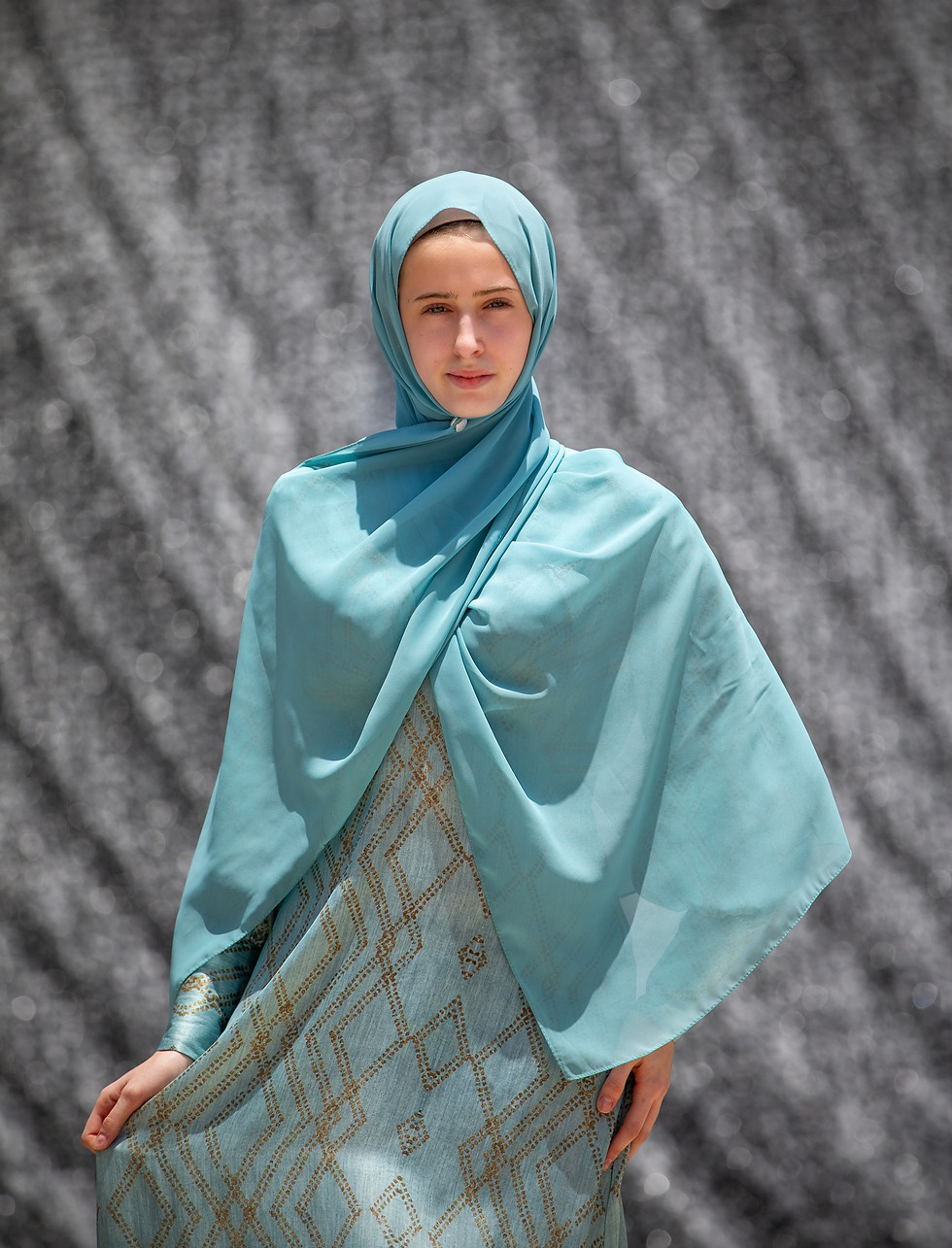 Thumbnail: Organic Printed Cotton Satin Occasion Dress