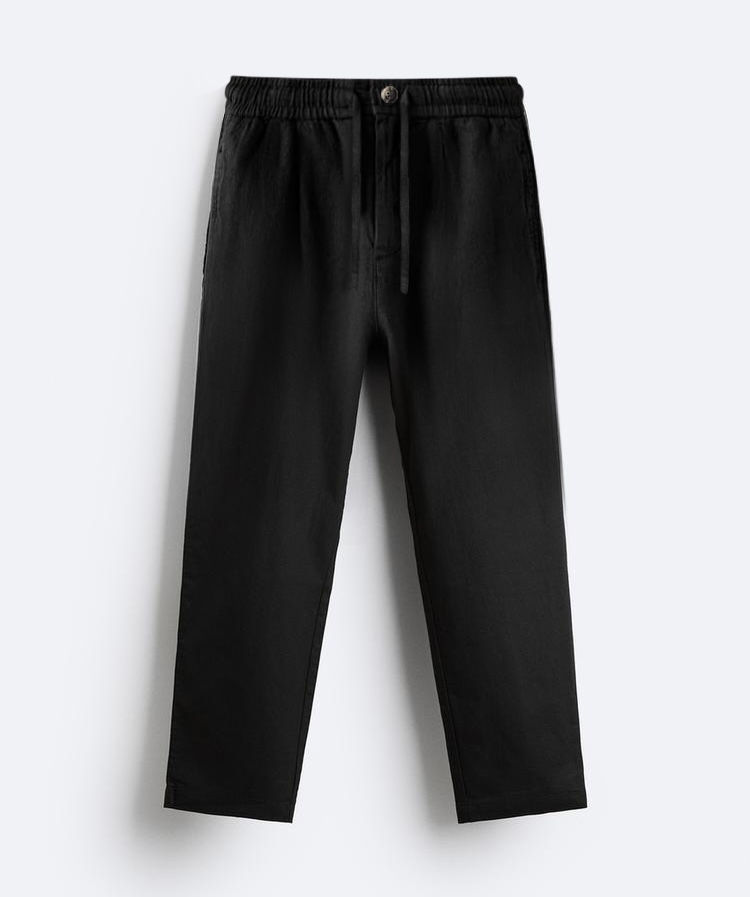 Thumbnail: LINEN PANTS BLACK - MEN