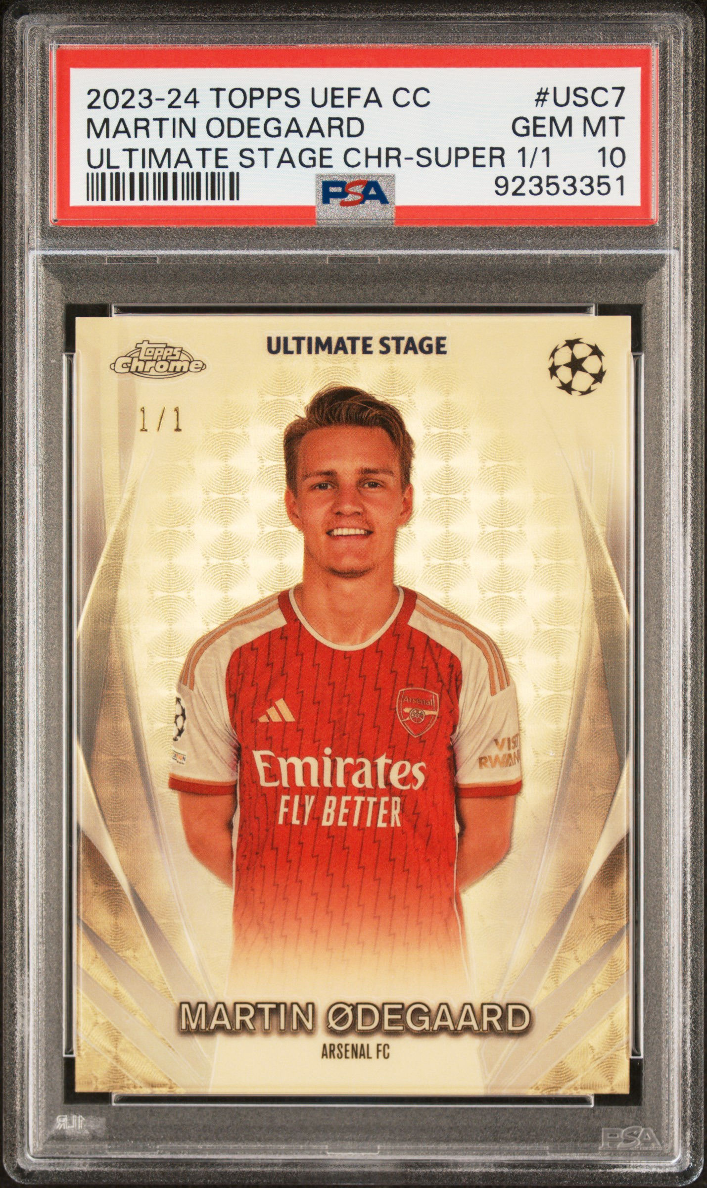 2023-24 TOPPS UEFA CLUB COMPETITIONS ULTIMATE STAGE CHROME MARTIN ODEGAARD