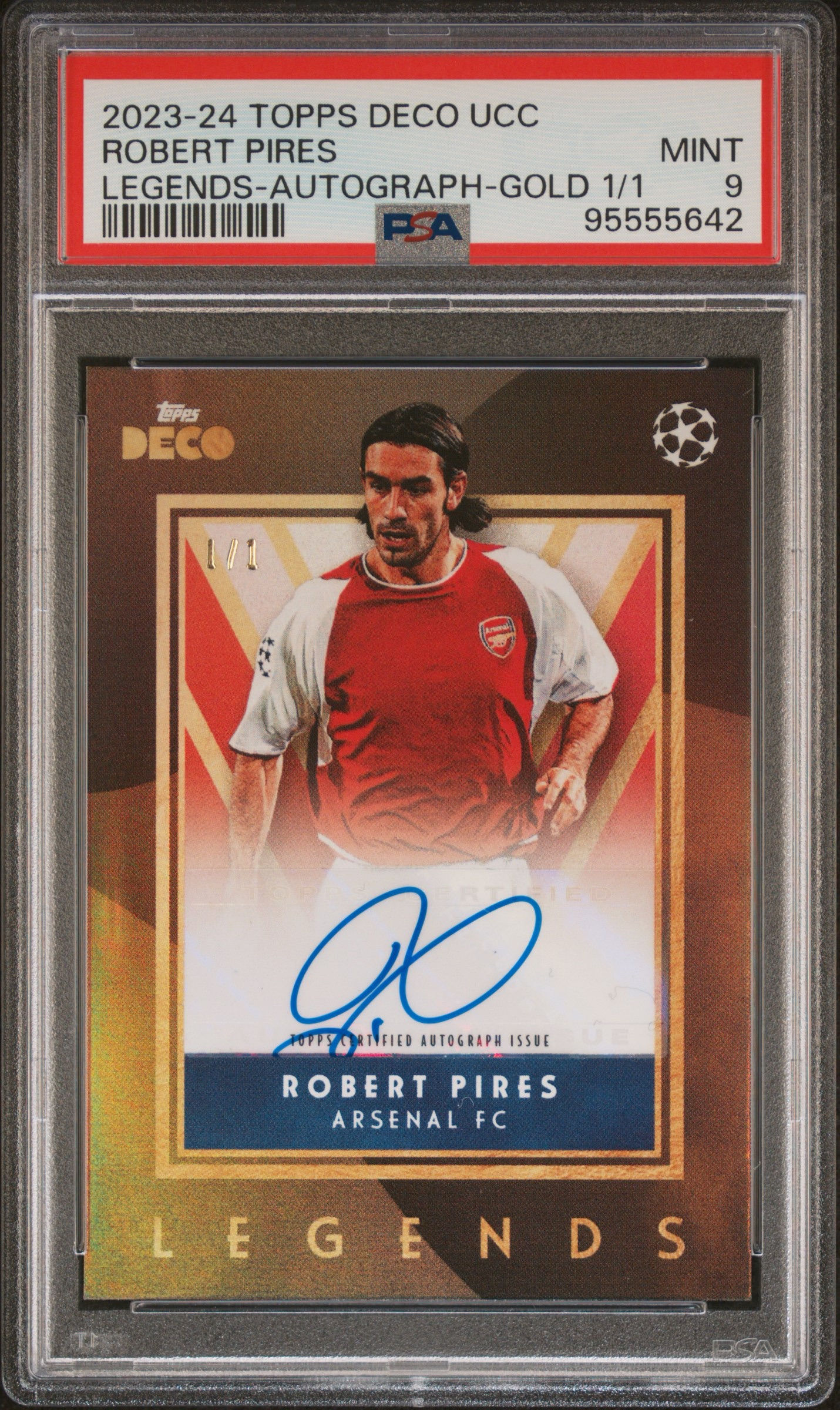 2023-24 TOPPS DECO UEFA CLUB COMPETITIONS ROBERT PIRES LEGENDS-AUTOGRAPH-GOLD 1/