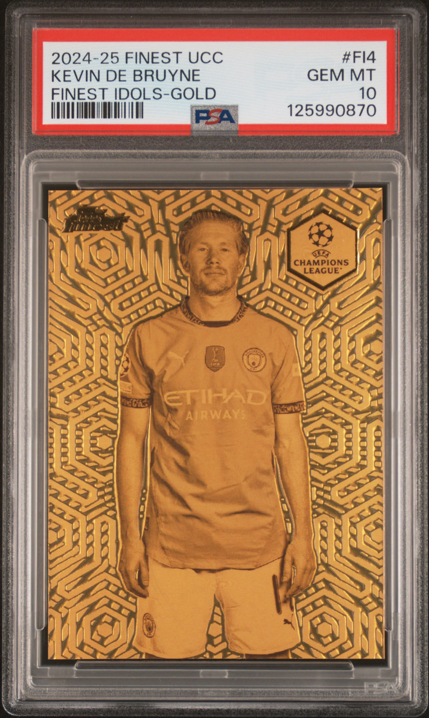 2024-25 TOPPS FINEST UEFA CLUB COMPETITIONS FINEST IDOLS #FI4 KEVIN DE BRUYNE