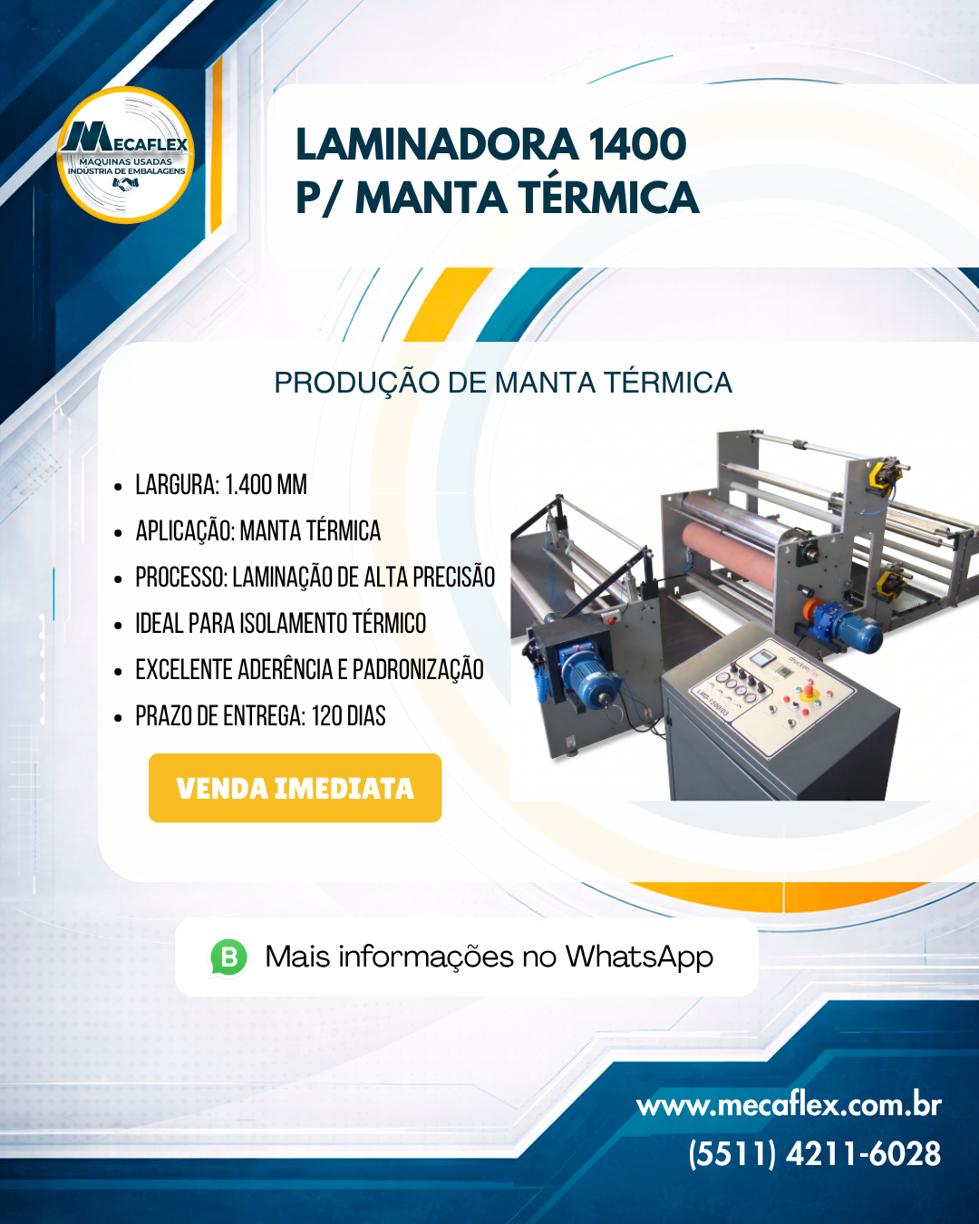 LAMINADORA 1400 PARA MANTA TÉRMICA