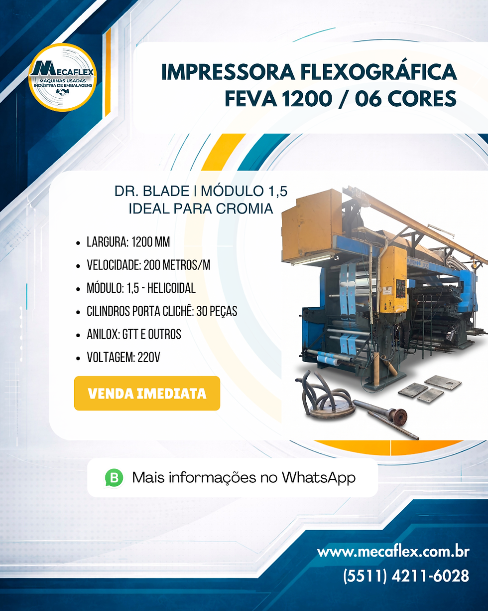 Miniatura: IMPRESSORA FLEXOGRÁFICA - FEVA 1200 / 06 CORES