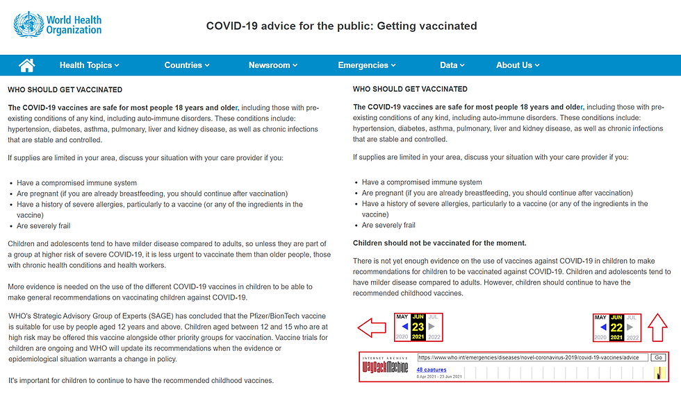 Click To View Archive - WHO - COVID-19 Advice For The Public: Getting Vaccinated (June 22, 2021)