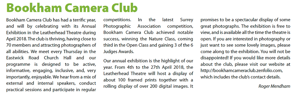 Bookham amera Club