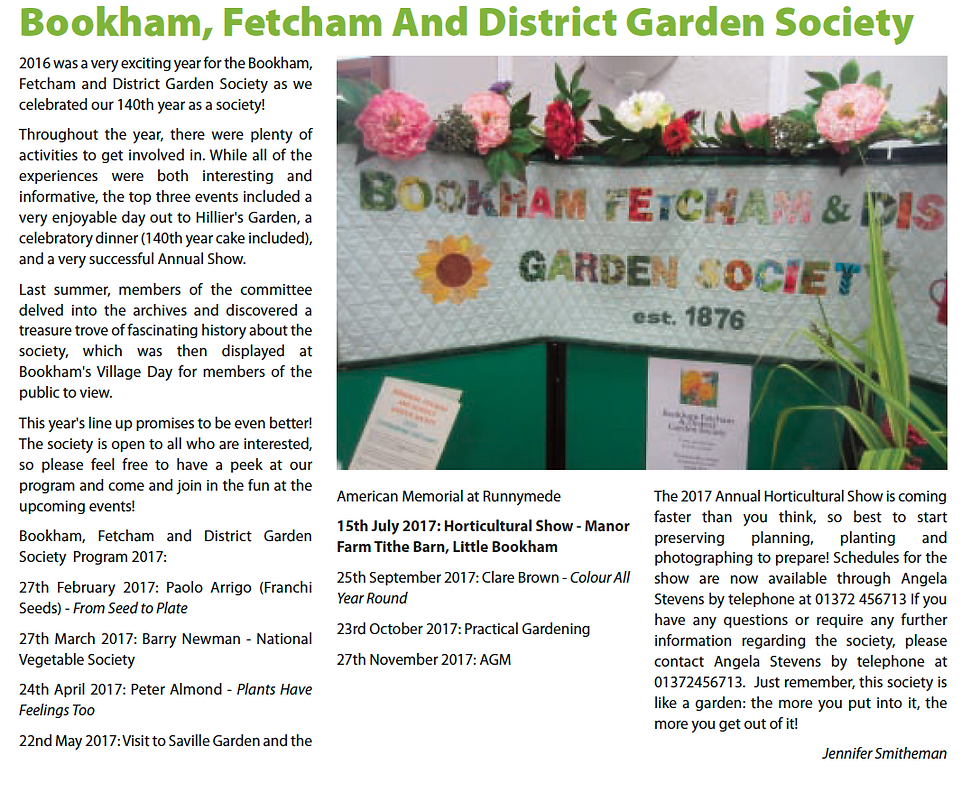 Bookham,Fetcham & District Garden So