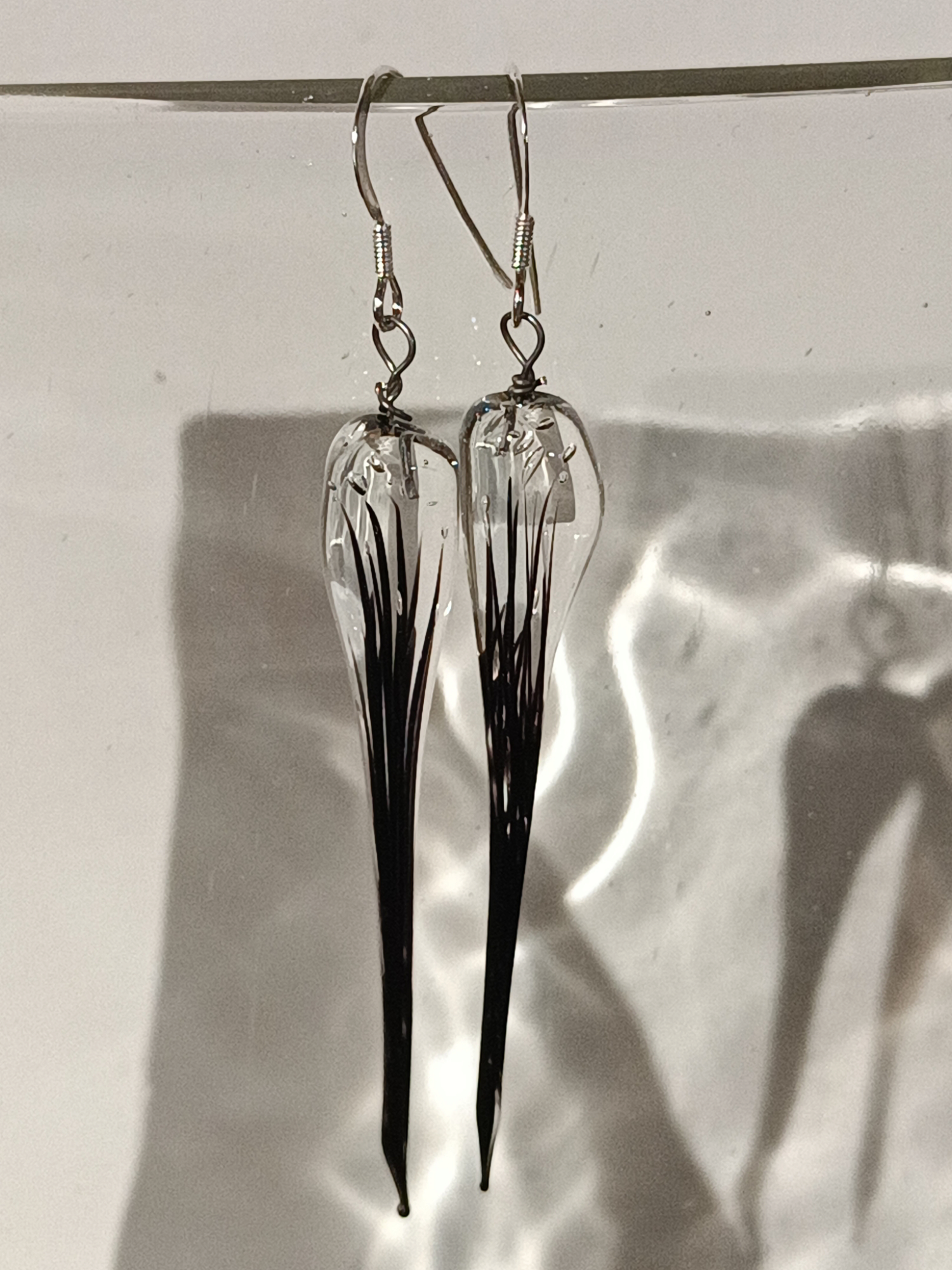boucles d'oreilles Flammes noires