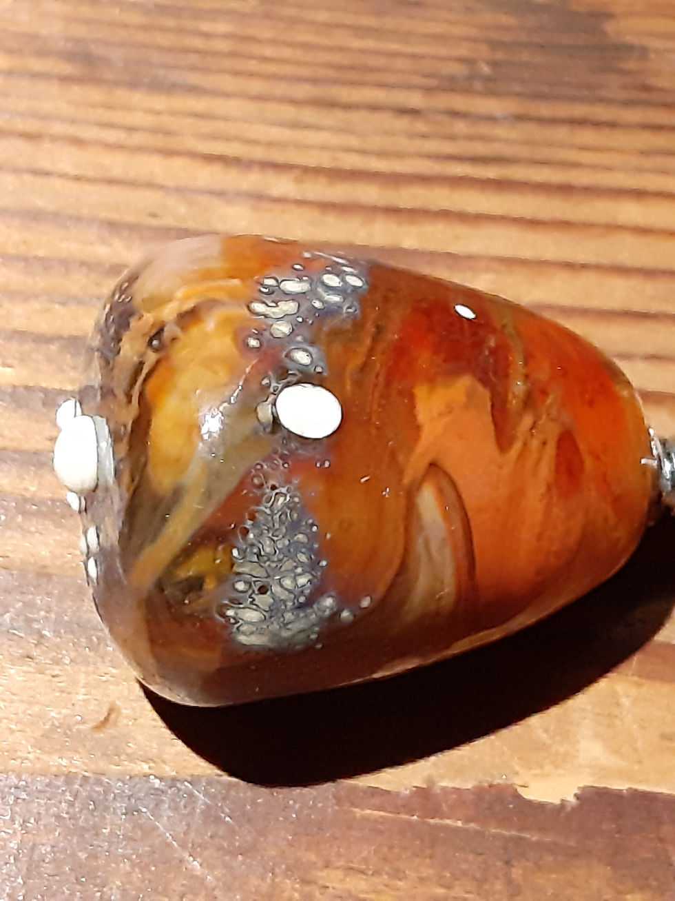 Miniature : Bouton Émaillé de bruns orangés