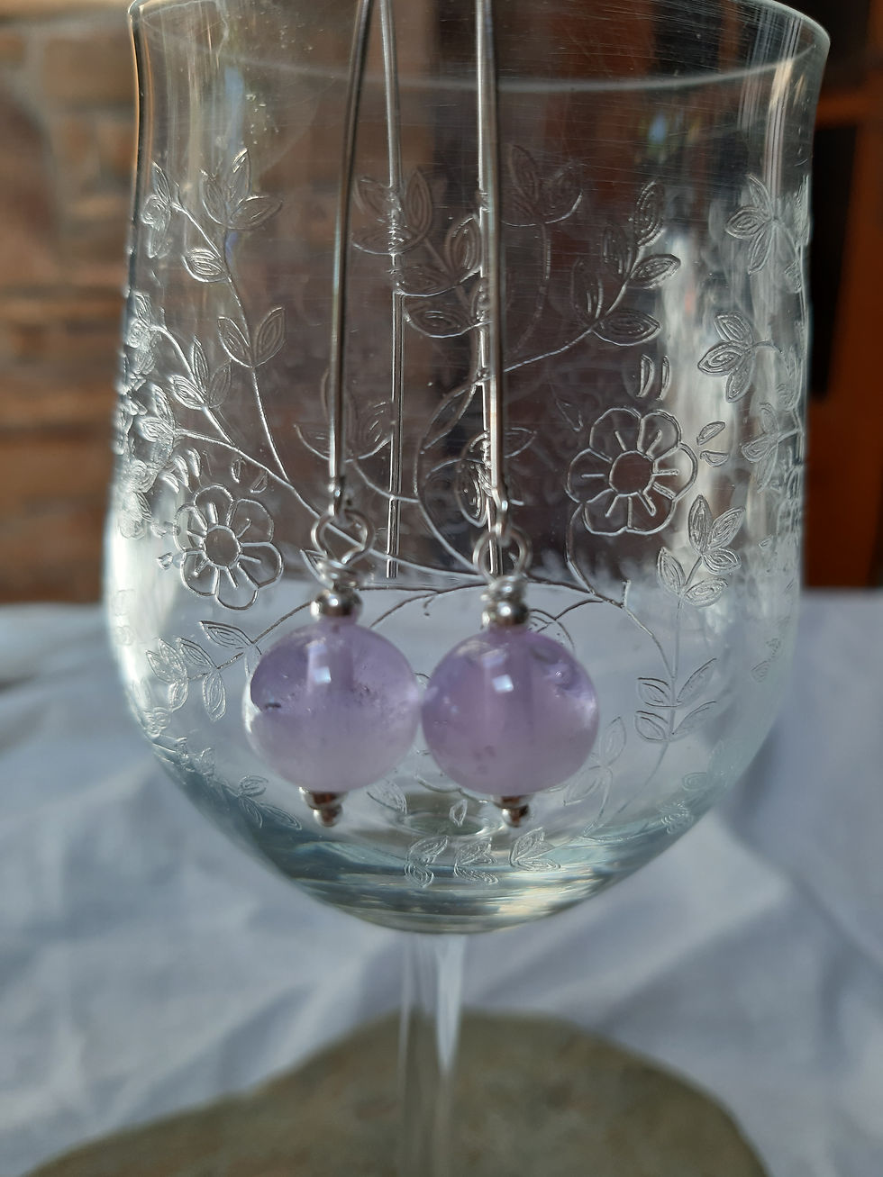 Miniature : Boucles d'oreilles duo de mauve pâle 