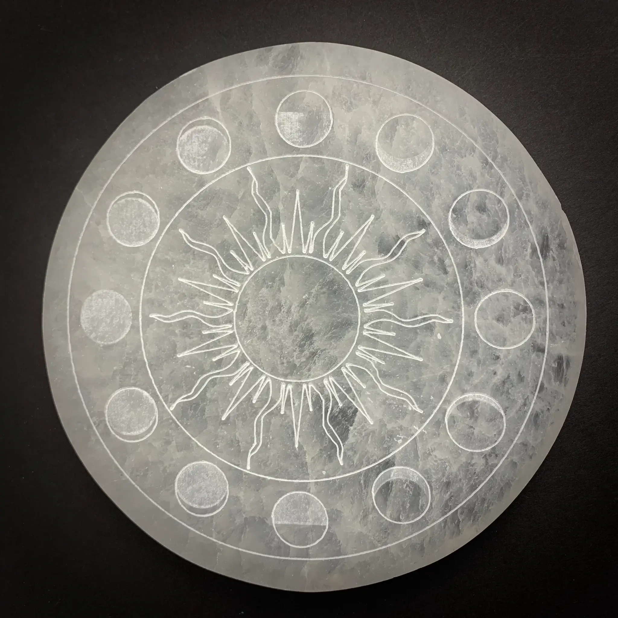 Selenite Moon Phase Charging Plate