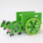 Hand painted green wooden bullock cart from Varanasi