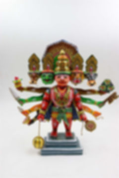 Wooden Panchmukhi Hanuman Hand Painted