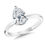 Thumbnail: Lab-Created Pear-Cut Solitaire Hidden Halo Engagement Ring