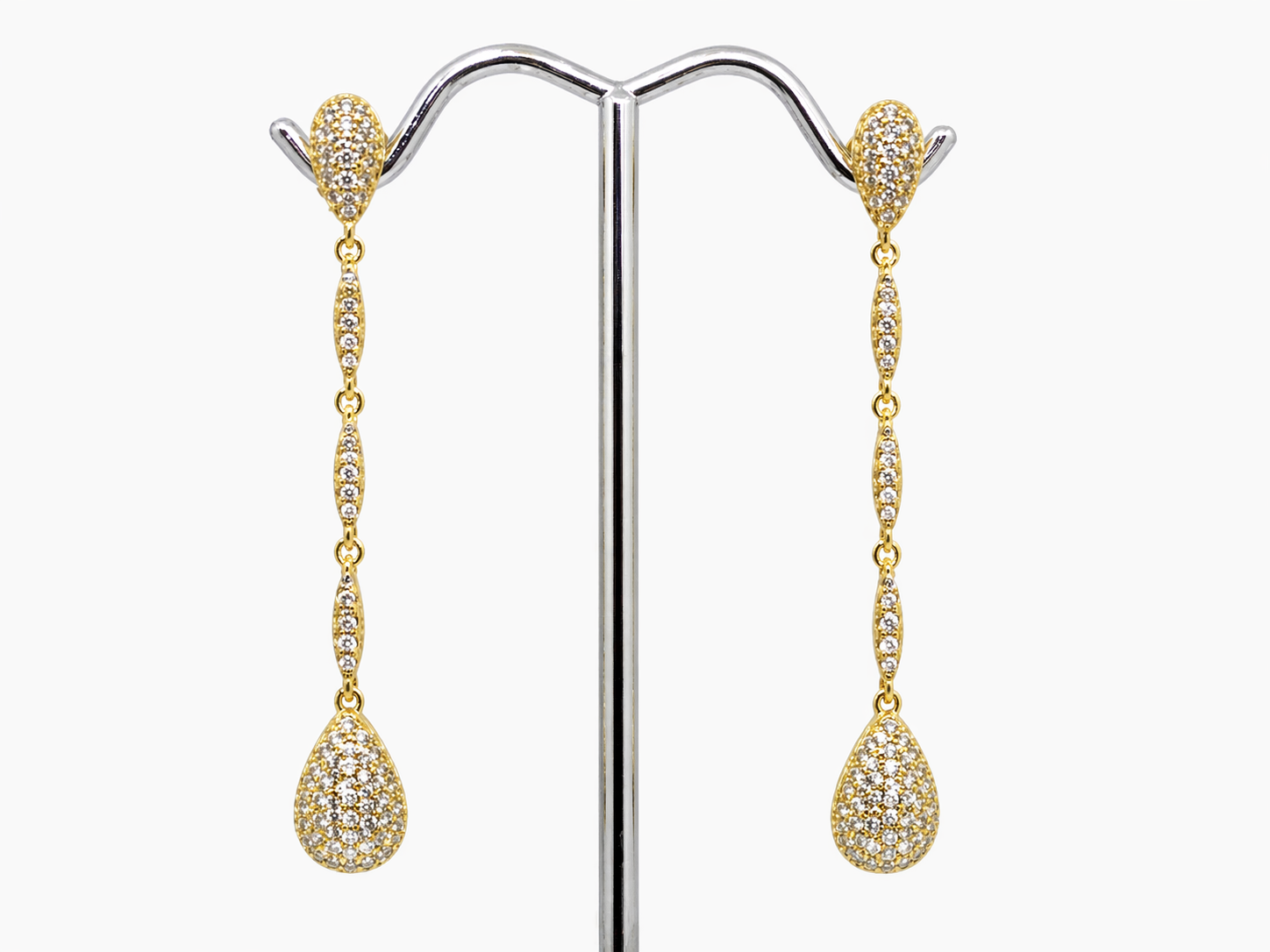 Teardrop Dangle CZ Earrings