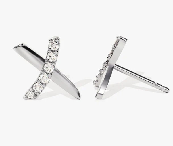 X Diamond Stud Earrings