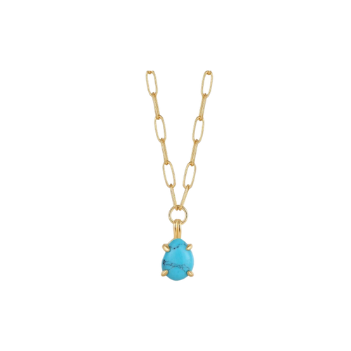 Turquoise Chain Drop Pendant Necklace Talines Fine Jewelry
