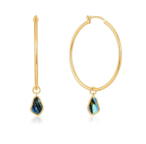 Tidal Abalone Drop Hoop Earrings