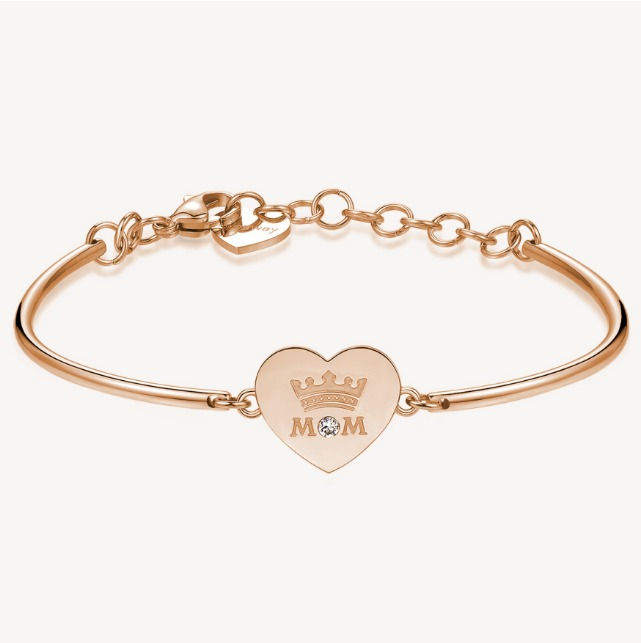 Rose Gold Plated MOM Italian Rigid Bracelet