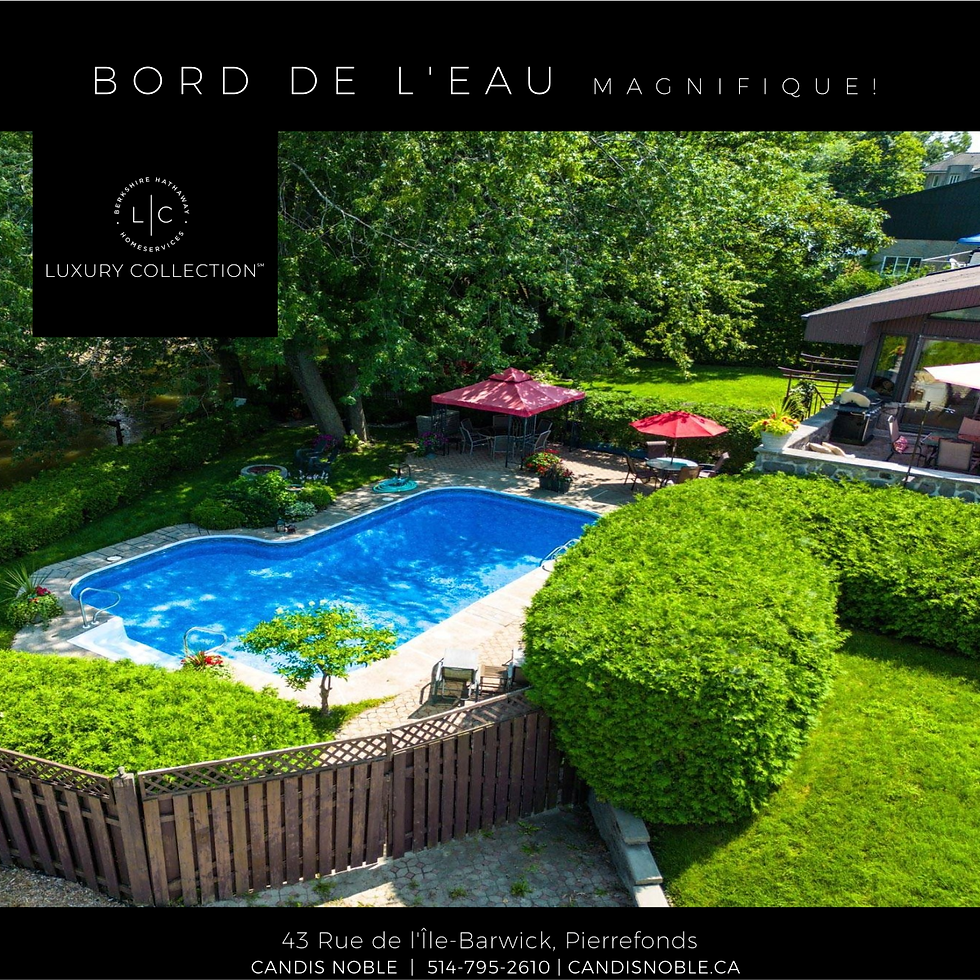 Bord du l'eau magnifique! 43 Rue de l'Île BarwickPierrefonds H8Z 3A1