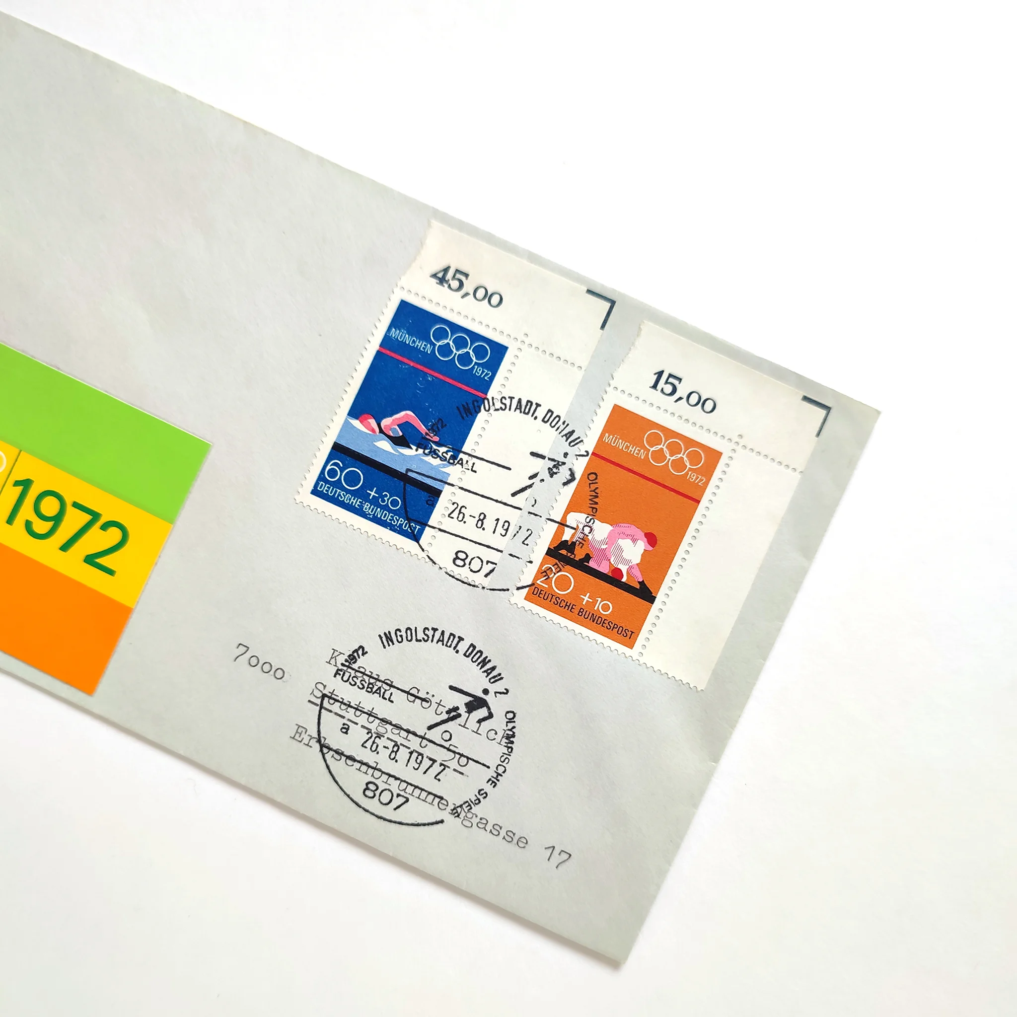 A detailed image of a special postmark for the football event in Ingolstadt