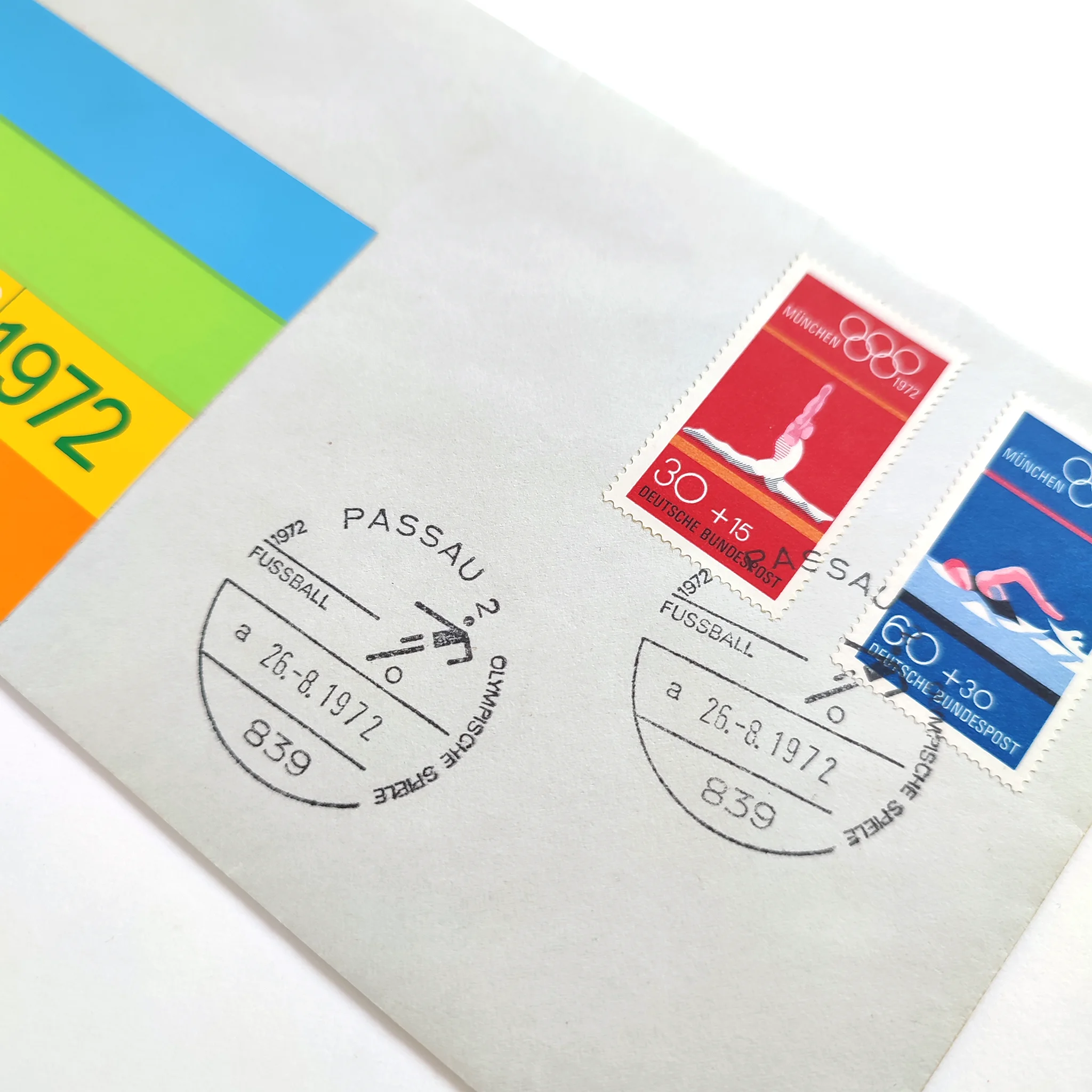 A detailed image of a special postmark for the football event in Passau