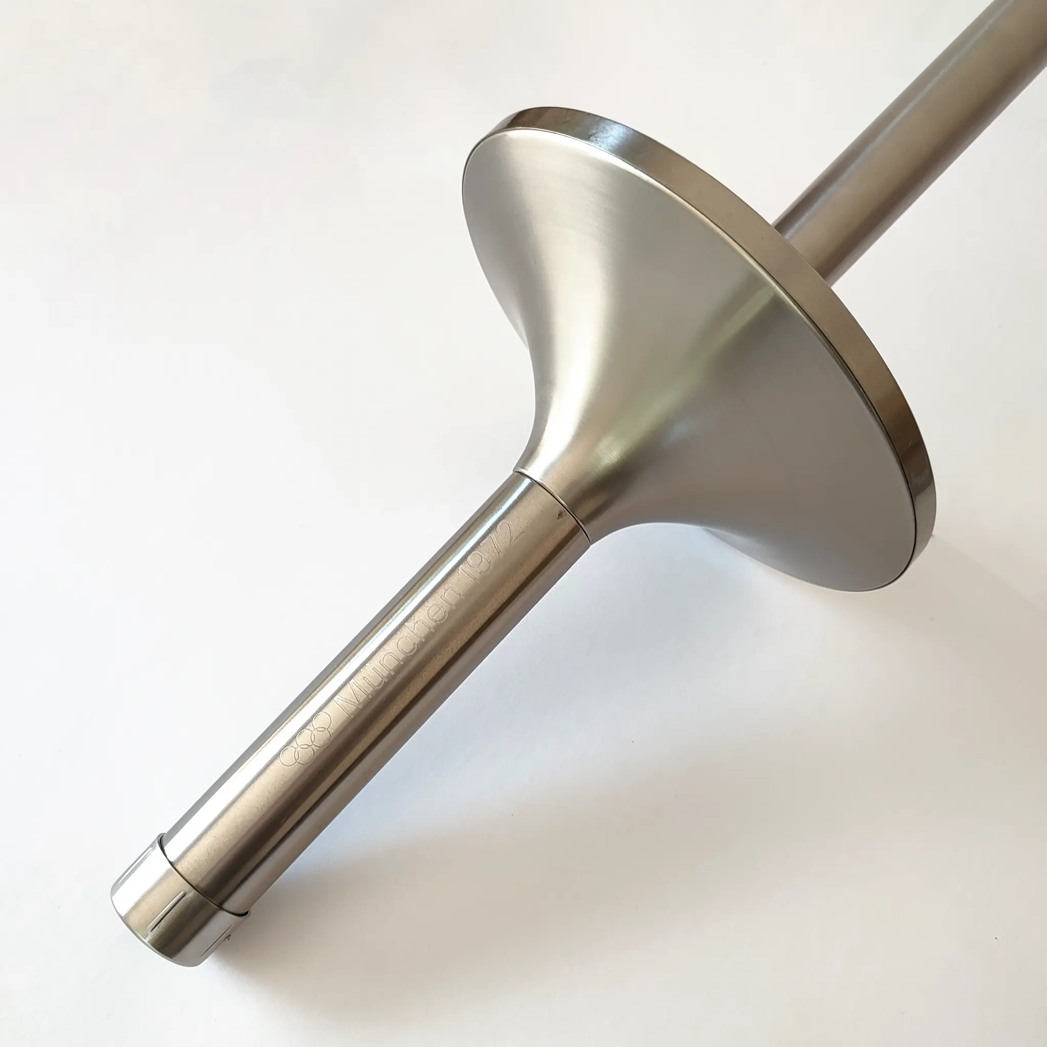 Close up of the handle of the Olympic torch from the 1972 Munich Games.