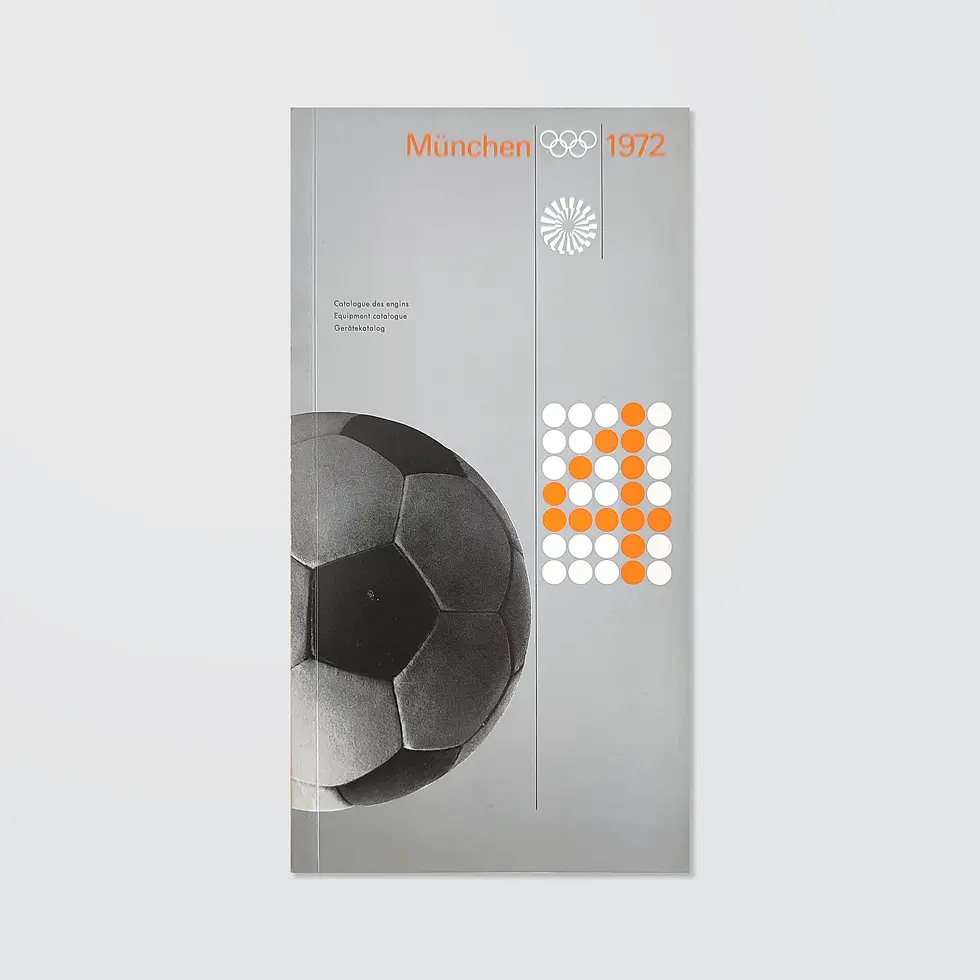 The front cover of a sports equipment catalogue from the 1972 Munich Olympic Games