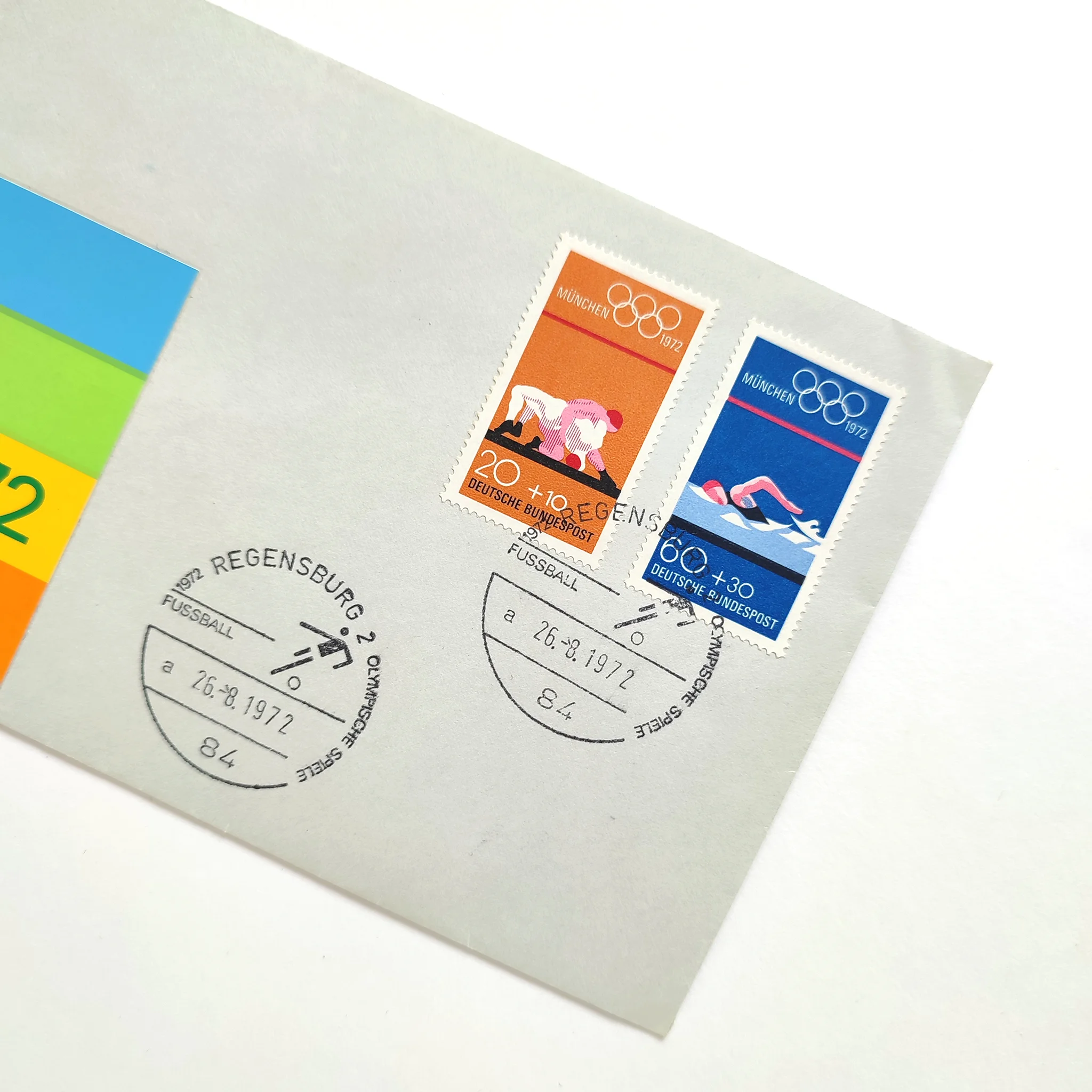 A detailed image of a special postmark for the football event in Regensburg