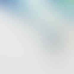 Abstract art with blue and teal brush strokes on a white canvas. Text at the bottom reads: "Foto: Max Mühlberger, Design: Aicher, Joksch, Wirthner, Nagy."