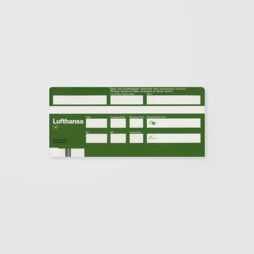Lufthansa Boarding Pass Sleeve Standard Class Munich 72 Collected