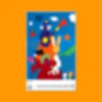 Thumbnail: Otmar Alt Art Poster. A very colourful, abstract depiction of animals, shapes and clouds on a bright blue background.