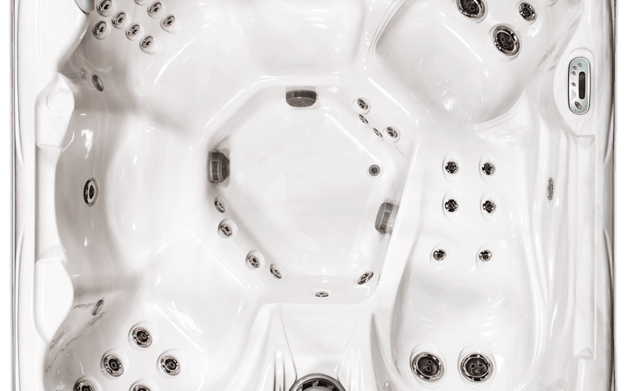 Birdseye view of Best in Backyards' South Seas Series - 748L Deluxe Hot Tub.