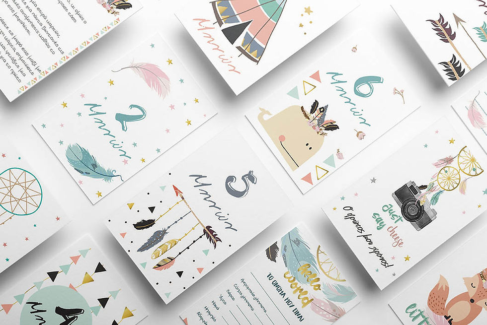 Thumbnail: Boho milestone cards - Κάρτες φωτογράφισης του 1ου χρόνου του παιδιού