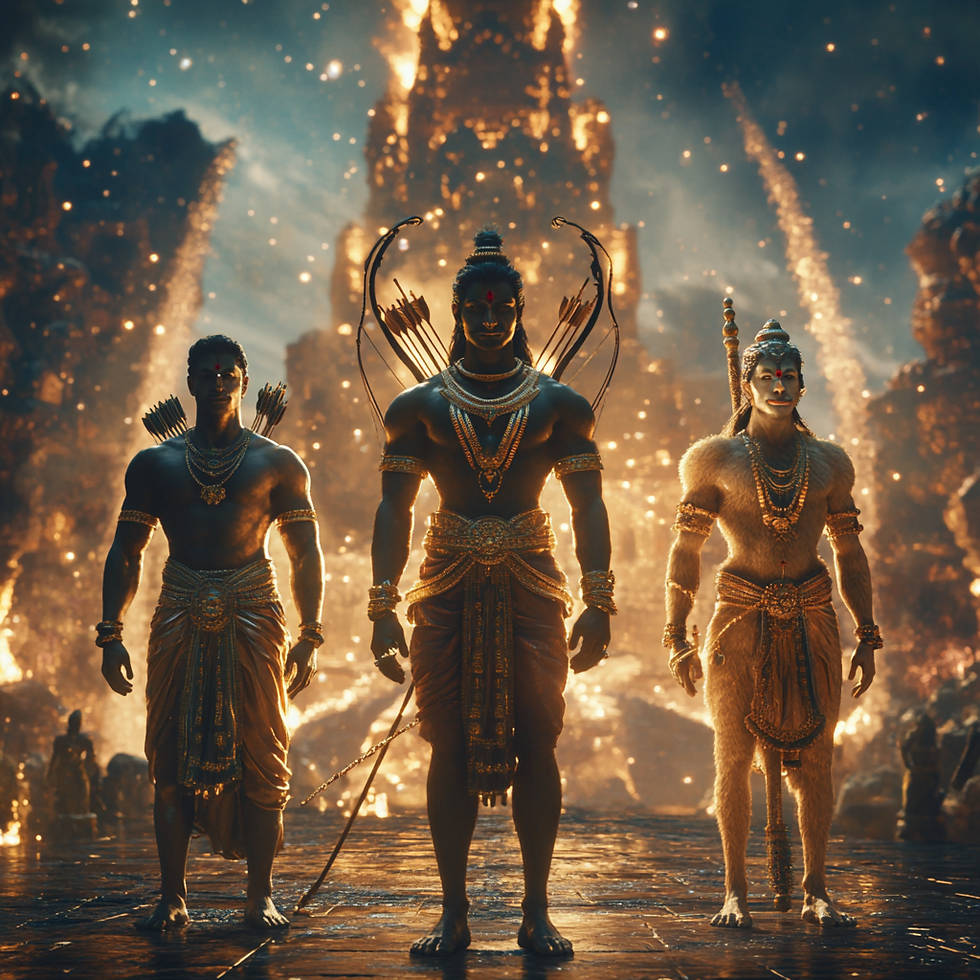 Victorious is the supremely strong Rama and the mighty Lakshmana.