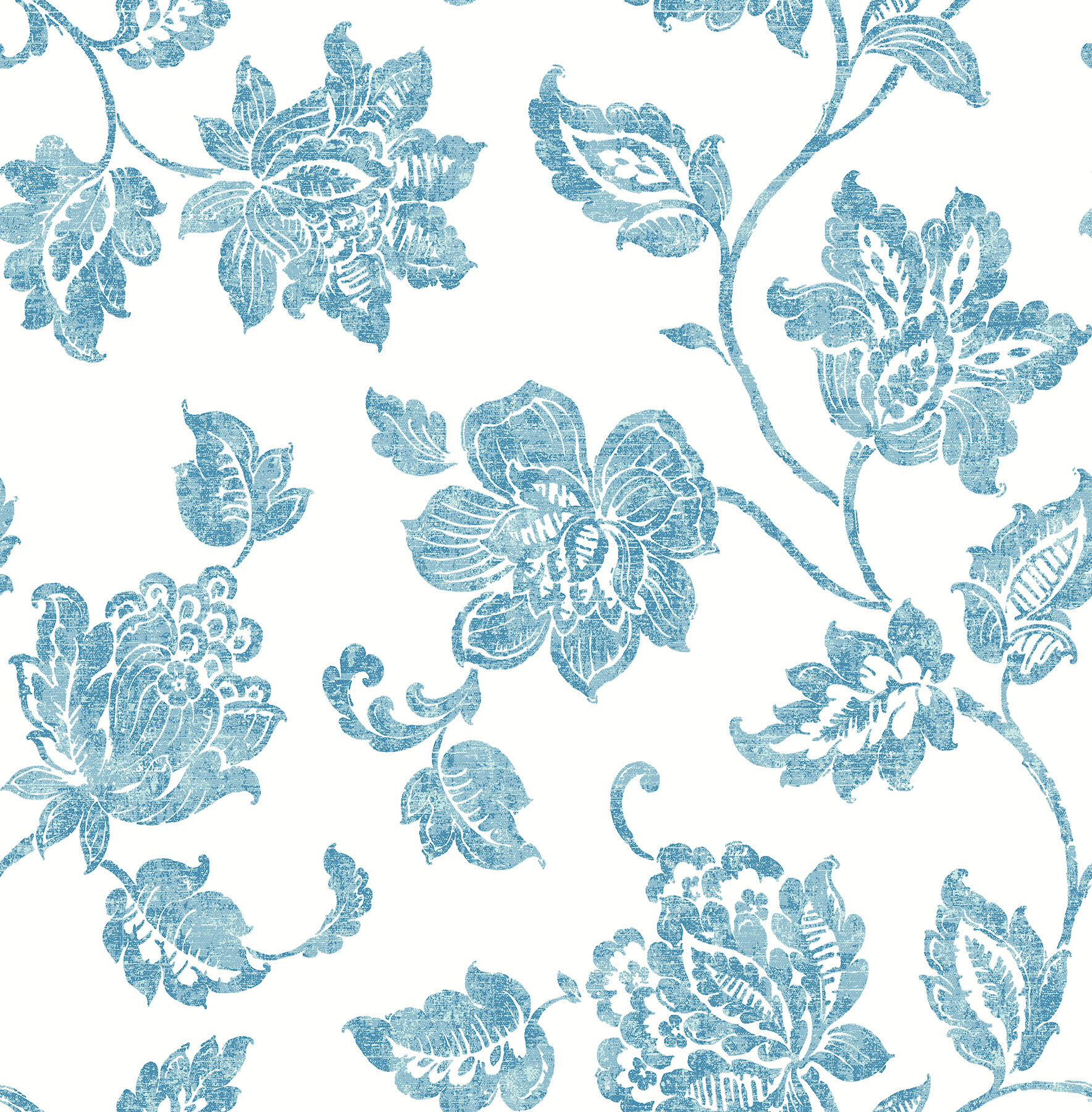 Kitchen by Advantage - Guy Blue Jacobean Wallpaper