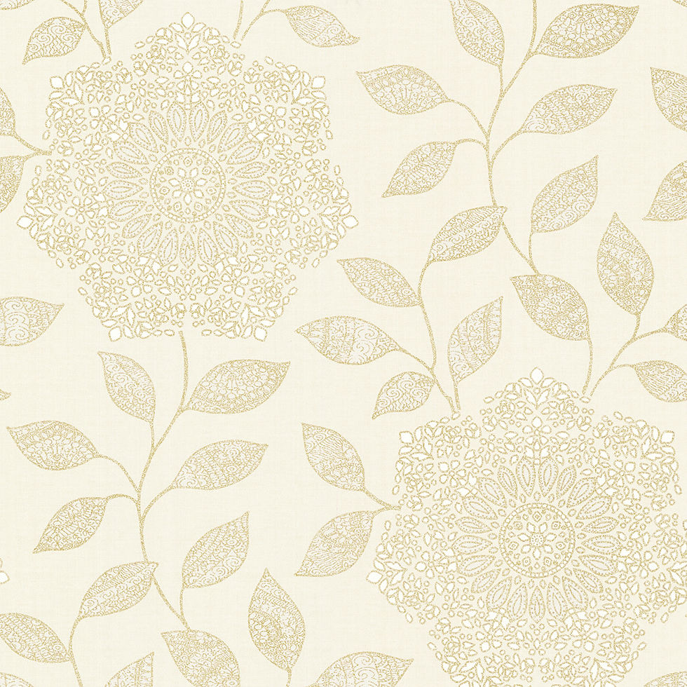 Alhambra - Shirazi Cream Bohemian Floral Wallpaper