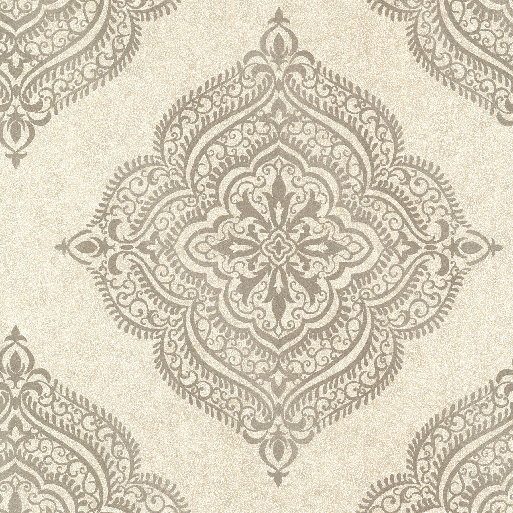 Avalon - Capella Flax Medallion Wallpaper