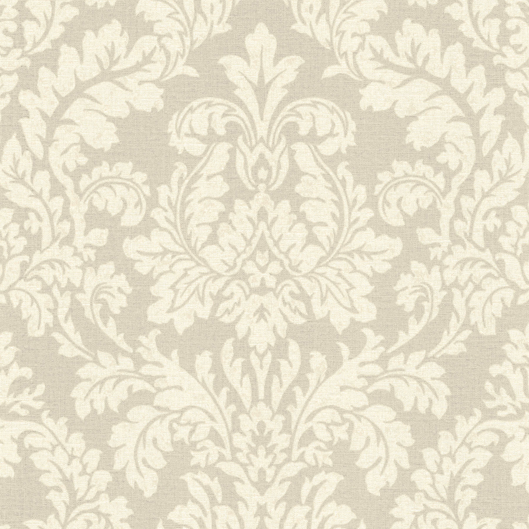 Neutral Black White by Advantage - Honor Beige Damask Wallpaper